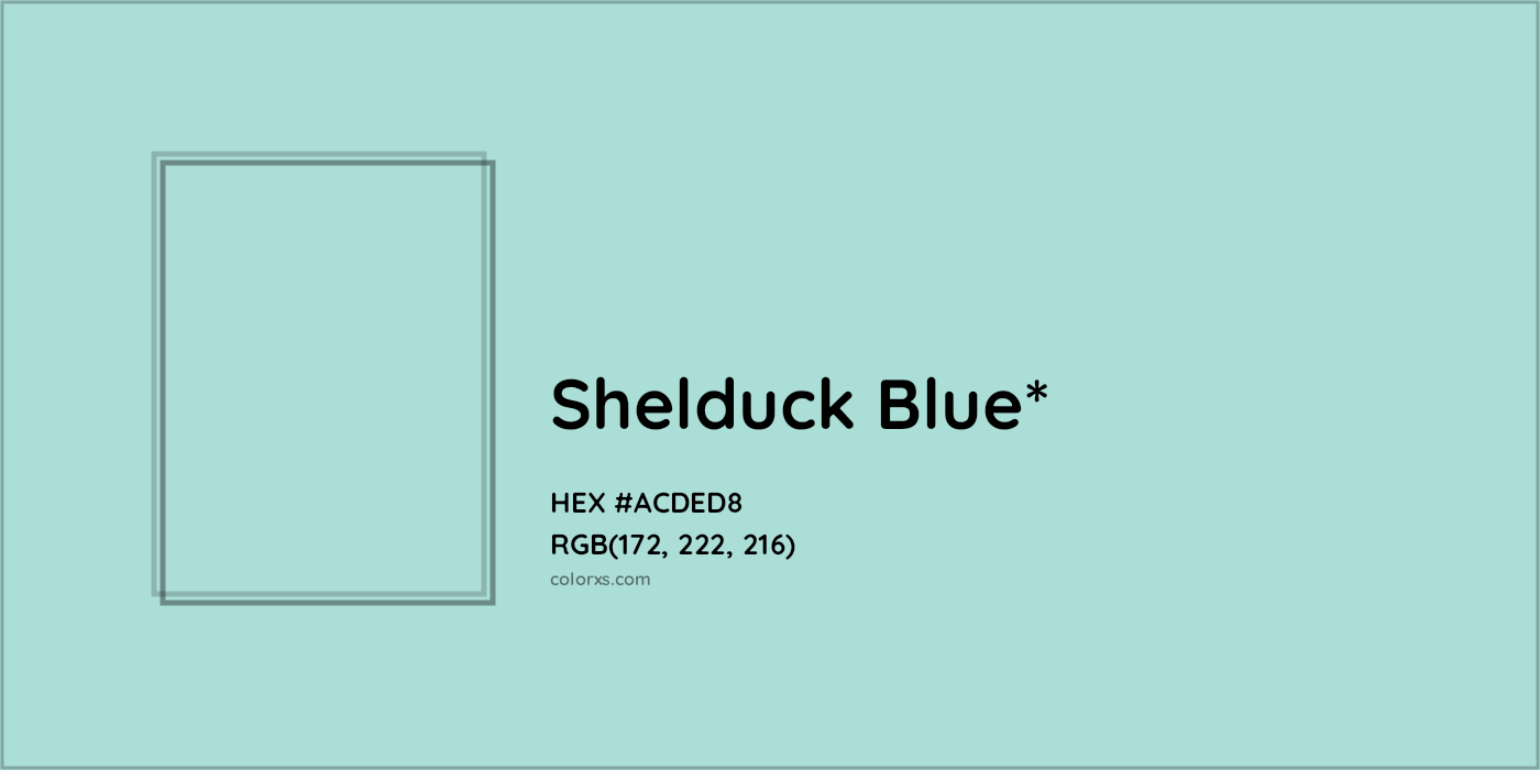 HEX #ACDED8 Color Name, Color Code, Palettes, Similar Paints, Images
