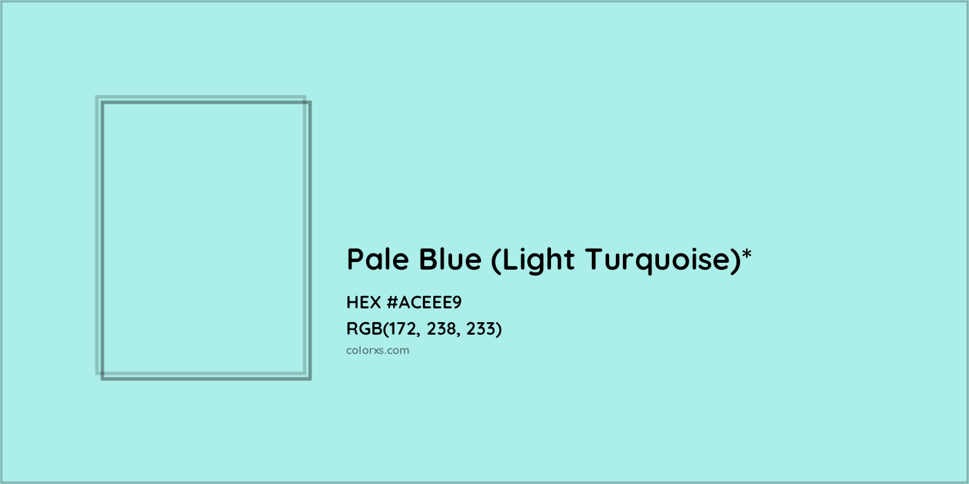 HEX #ACEEE9 Color Name, Color Code, Palettes, Similar Paints, Images