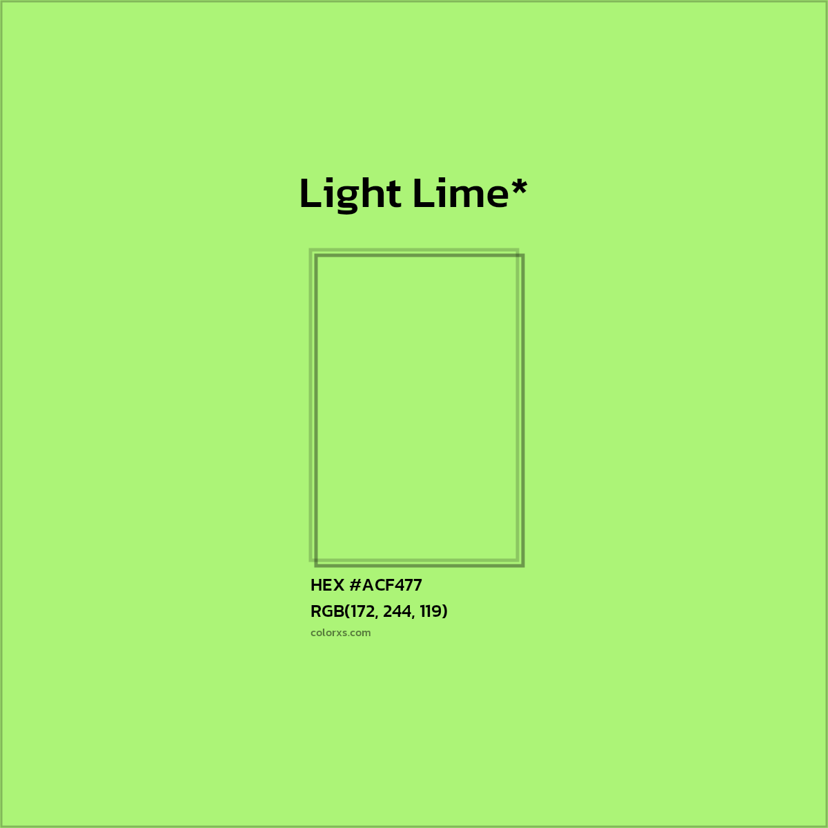 HEX #ACF477 Color Name, Color Code, Palettes, Similar Paints, Images