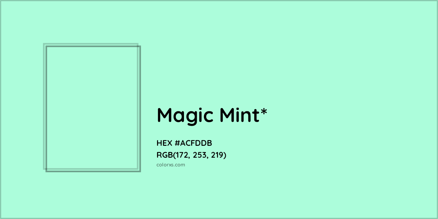 HEX #ACFDDB Color Name, Color Code, Palettes, Similar Paints, Images