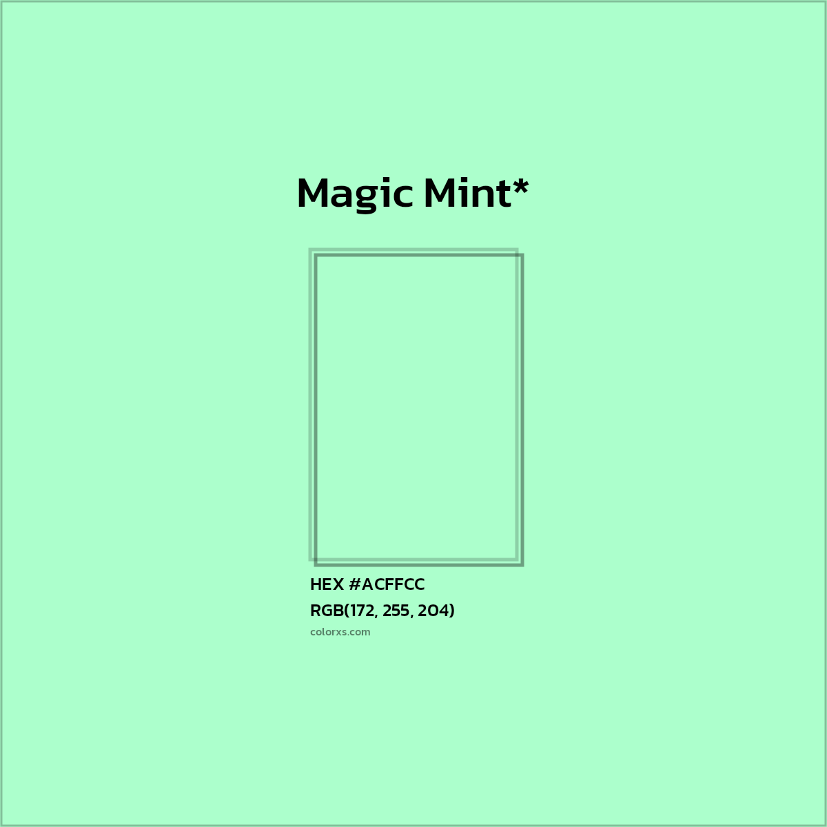 HEX #ACFFCC Color Name, Color Code, Palettes, Similar Paints, Images