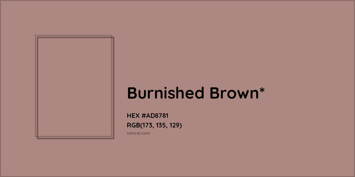 HEX #AD8781 Color Name, Color Code, Palettes, Similar Paints, Images