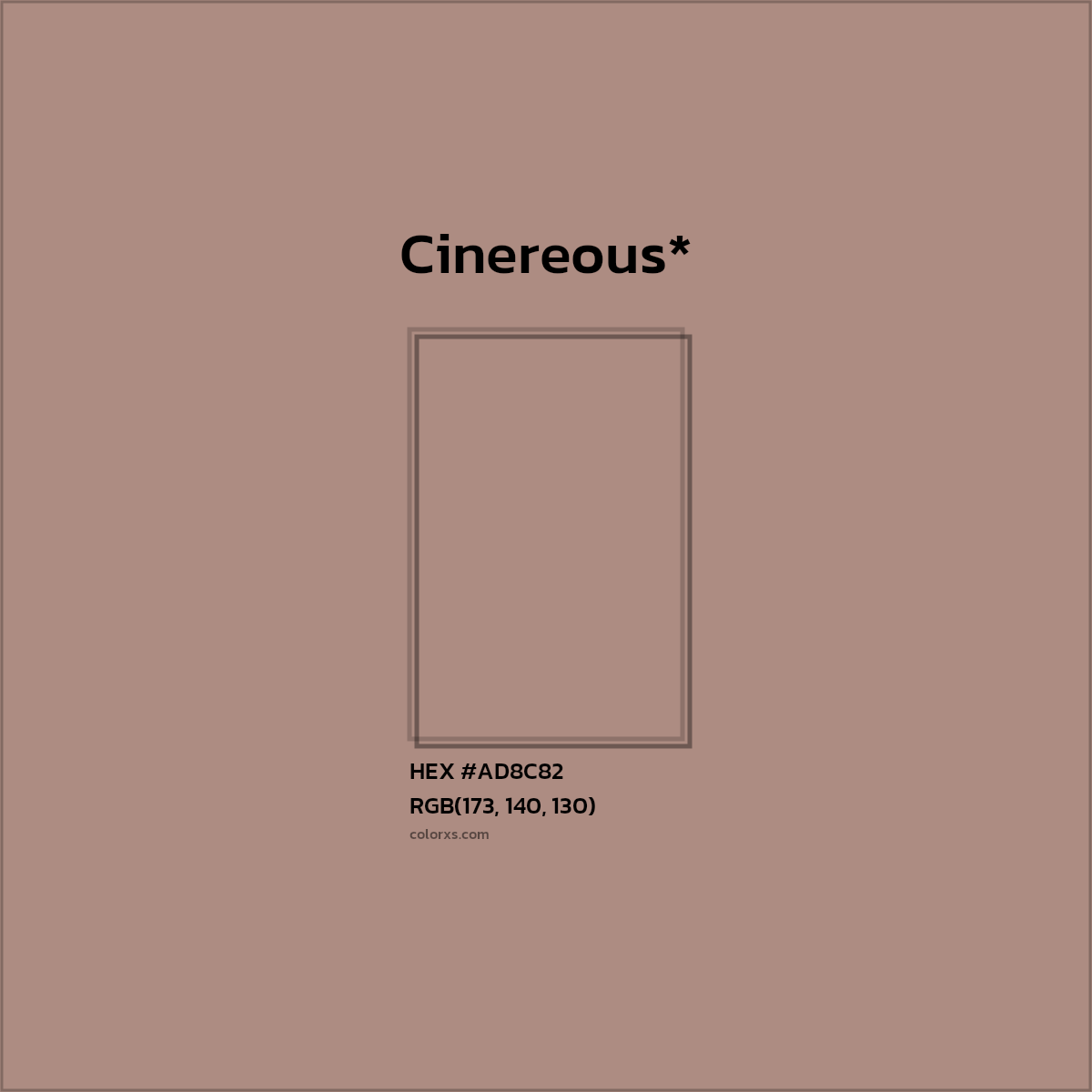 HEX #AD8C82 Color Name, Color Code, Palettes, Similar Paints, Images