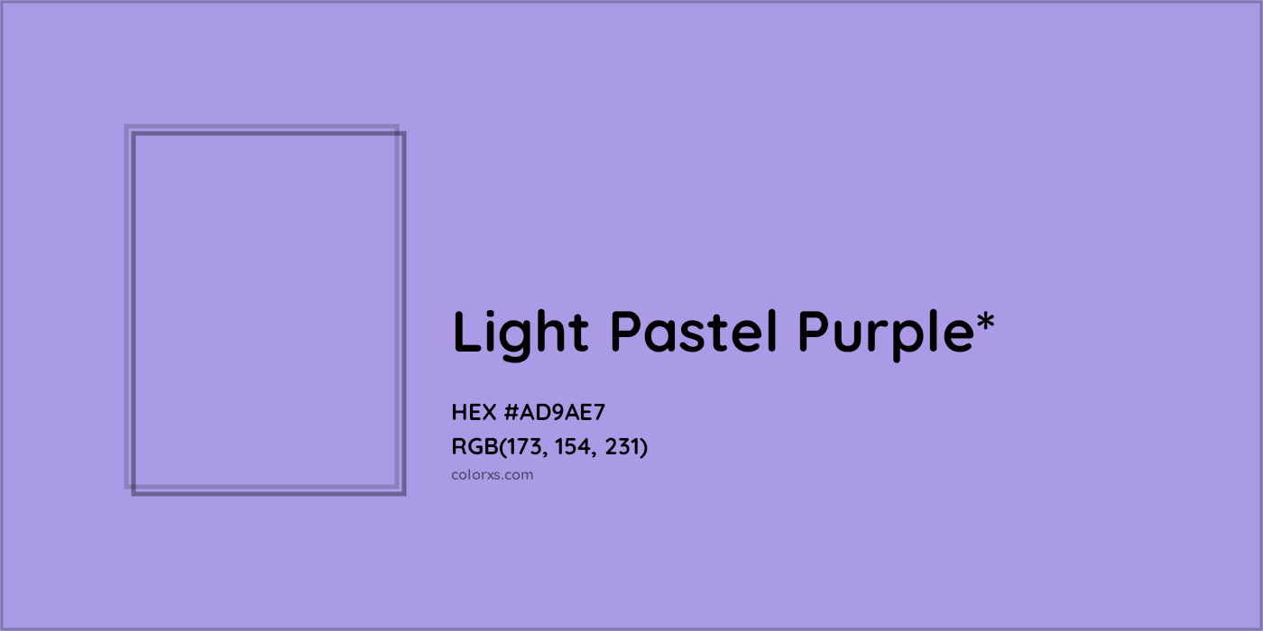 HEX #AD9AE7 Color Name, Color Code, Palettes, Similar Paints, Images