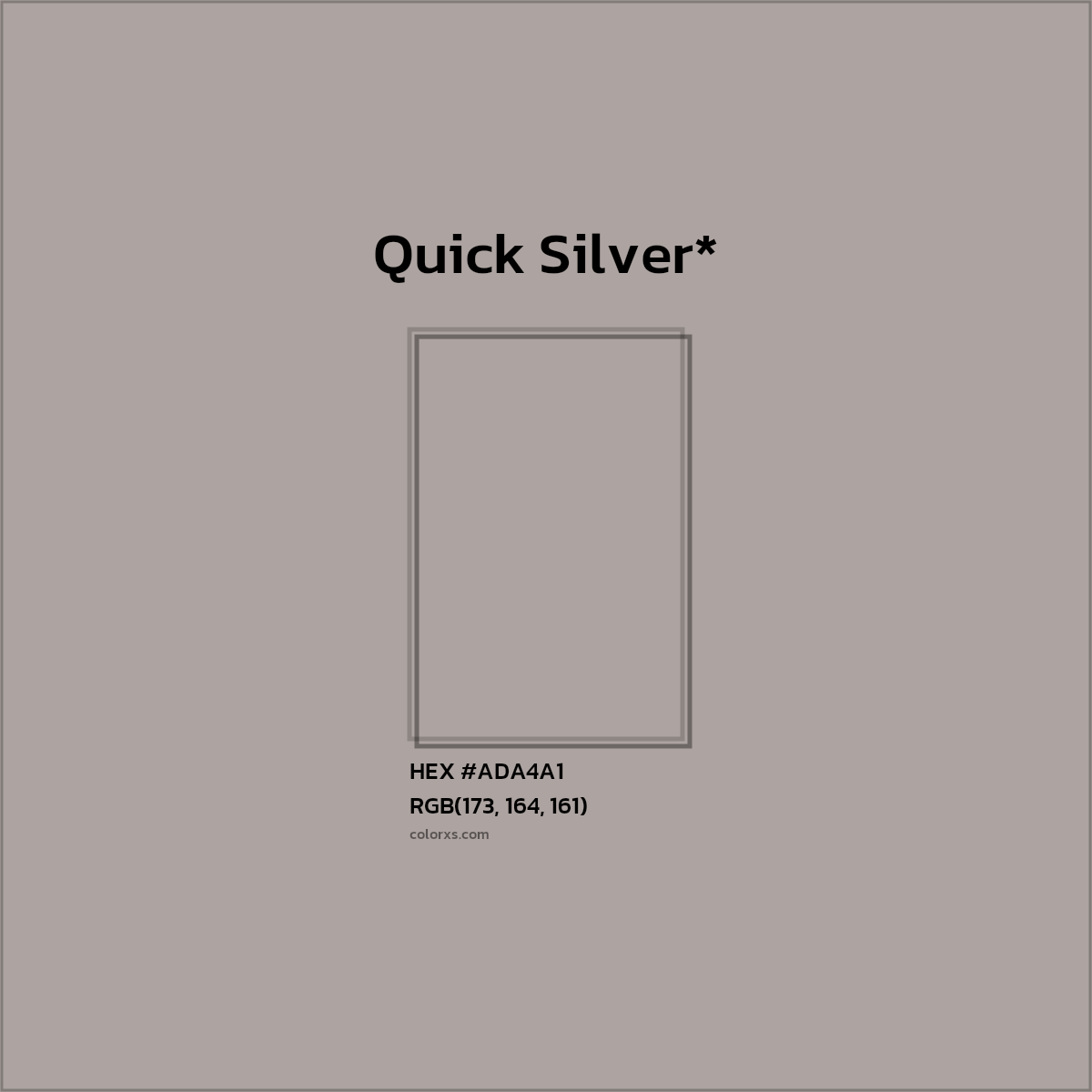 HEX #ADA4A1 Color Name, Color Code, Palettes, Similar Paints, Images