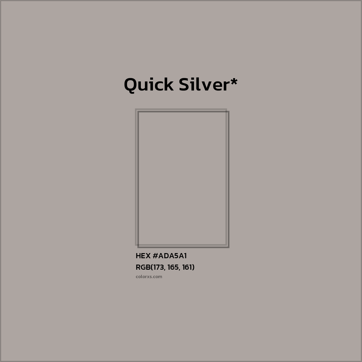 HEX #ADA5A1 Color Name, Color Code, Palettes, Similar Paints, Images