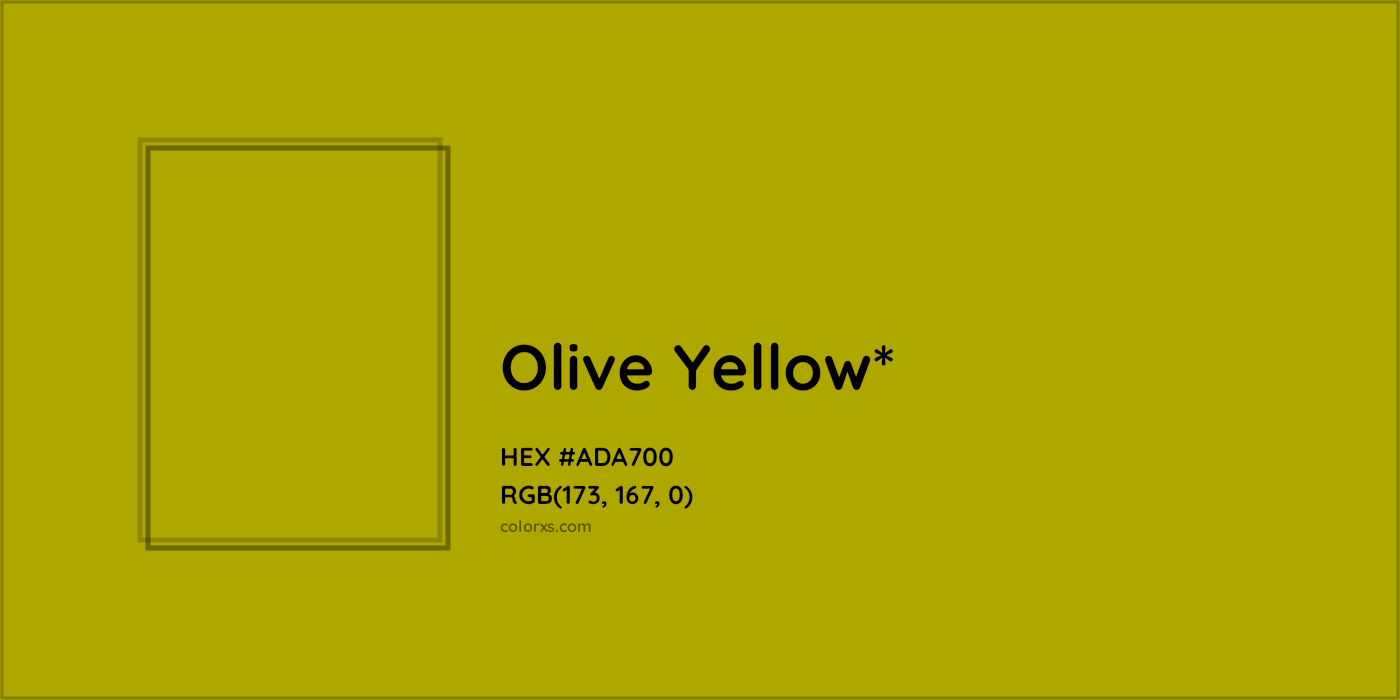 HEX #ADA700 Color Name, Color Code, Palettes, Similar Paints, Images