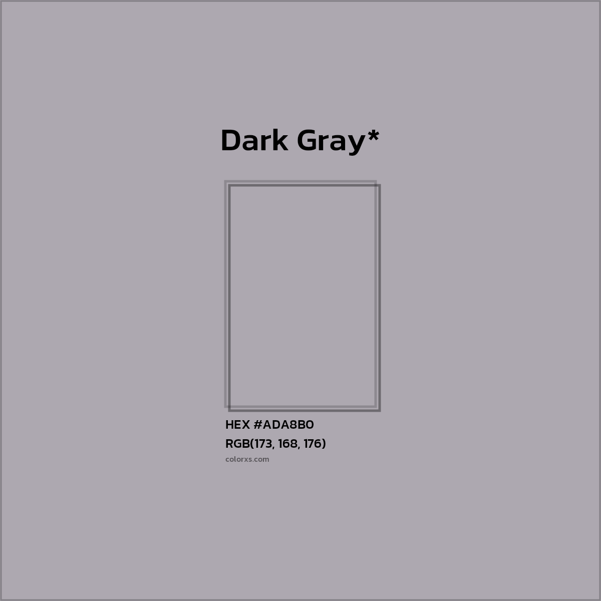 HEX #ADA8B0 Color Name, Color Code, Palettes, Similar Paints, Images