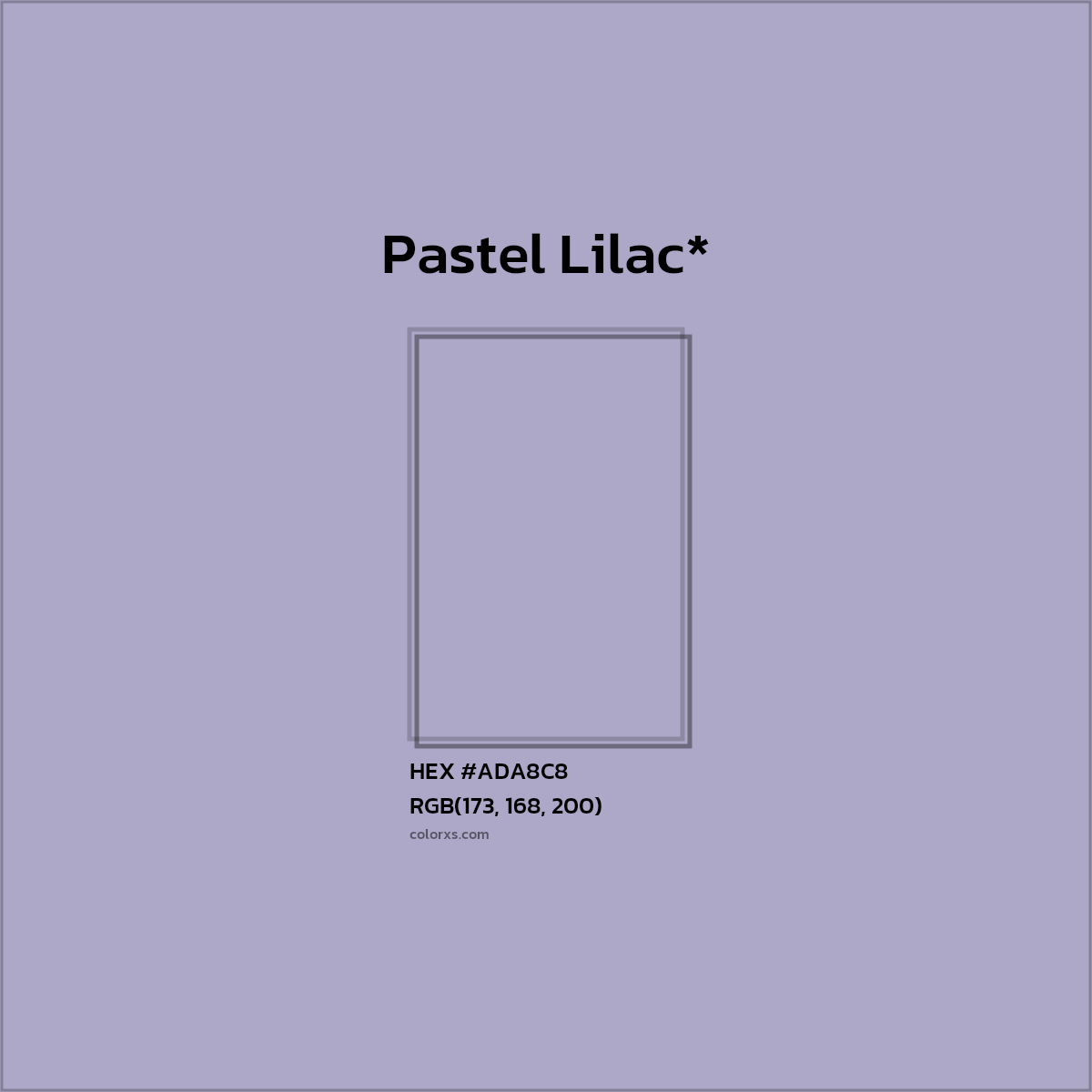 HEX #ADA8C8 Color Name, Color Code, Palettes, Similar Paints, Images