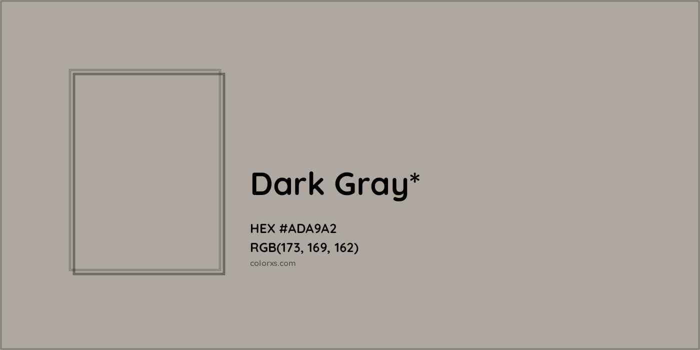 HEX #ADA9A2 Color Name, Color Code, Palettes, Similar Paints, Images
