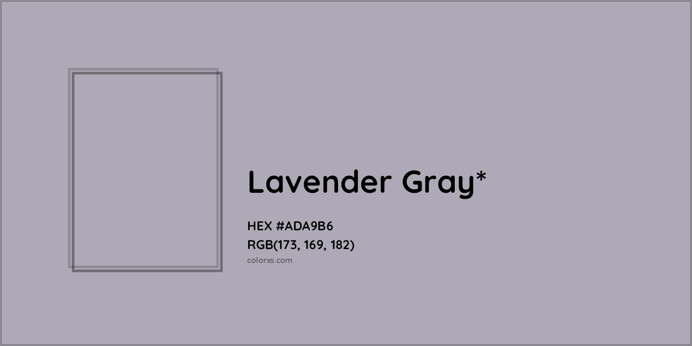 HEX #ADA9B6 Color Name, Color Code, Palettes, Similar Paints, Images
