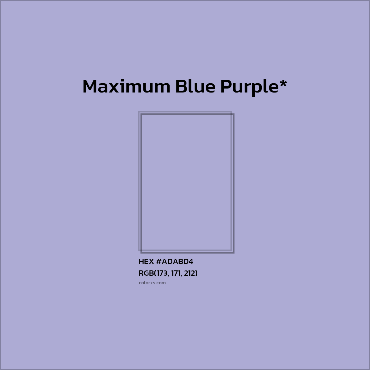 HEX #ADABD4 Color Name, Color Code, Palettes, Similar Paints, Images