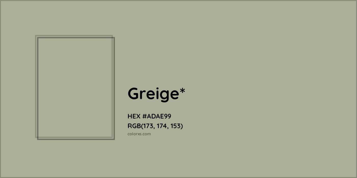 HEX #ADAE99 Color Name, Color Code, Palettes, Similar Paints, Images