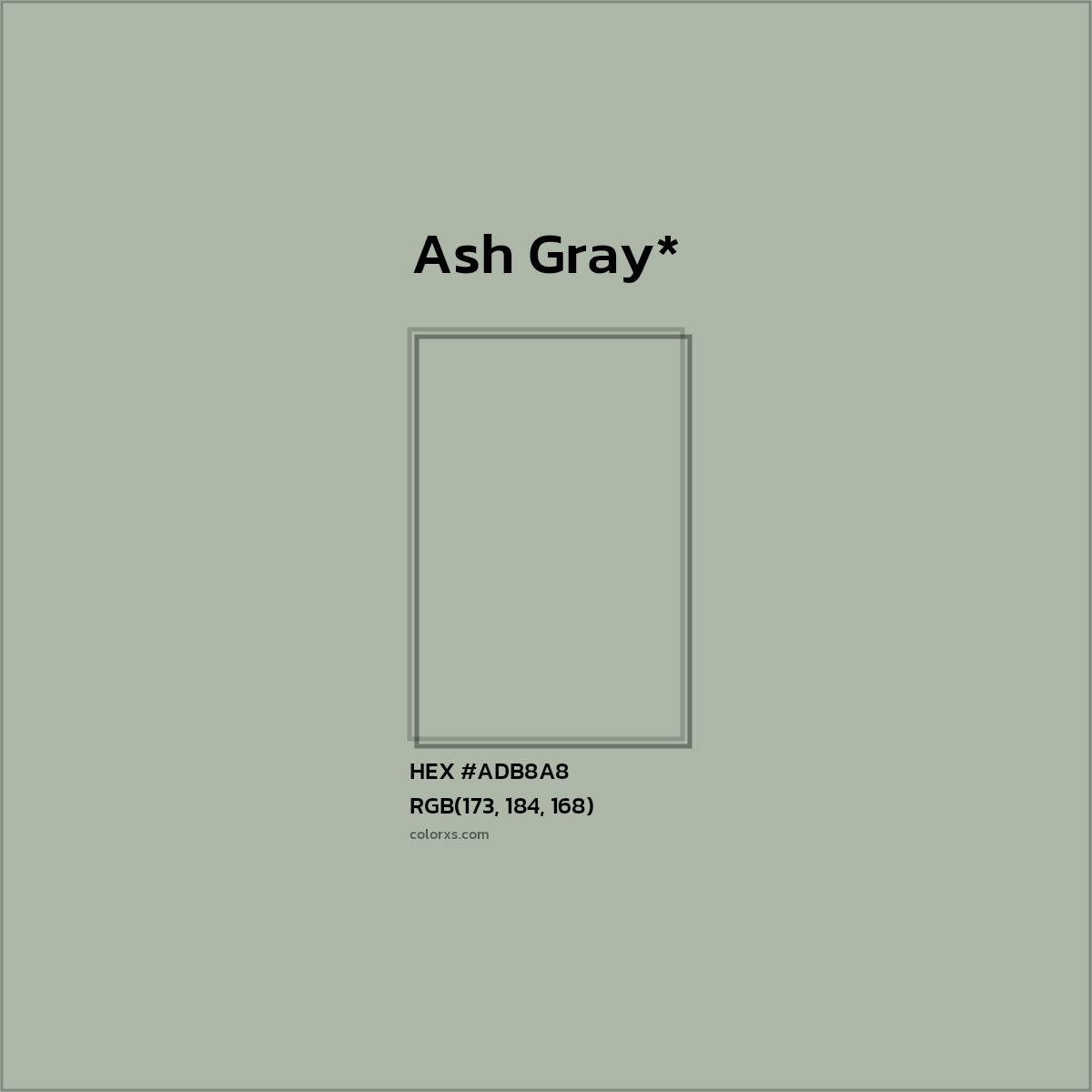 HEX #ADB8A8 Color Name, Color Code, Palettes, Similar Paints, Images