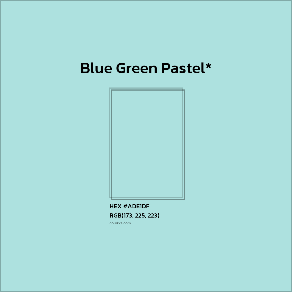HEX #ADE1DF Color Name, Color Code, Palettes, Similar Paints, Images