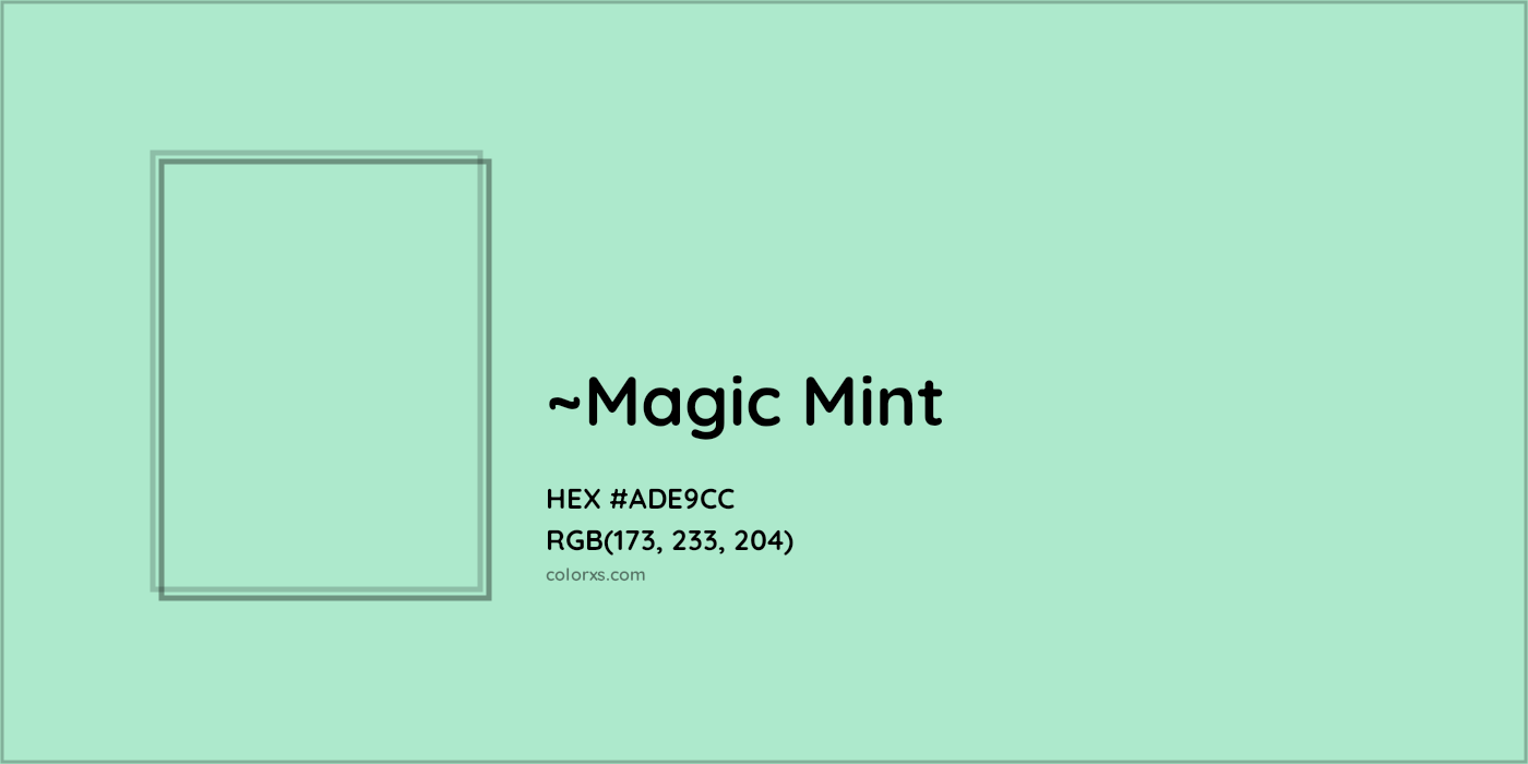 HEX #ADE9CC Color Name, Color Code, Palettes, Similar Paints, Images