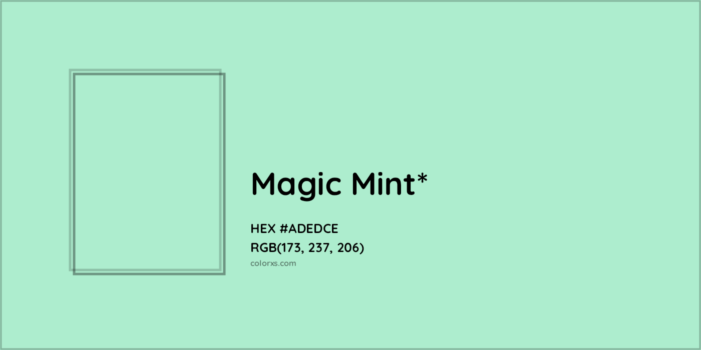 HEX #ADEDCE Color Name, Color Code, Palettes, Similar Paints, Images