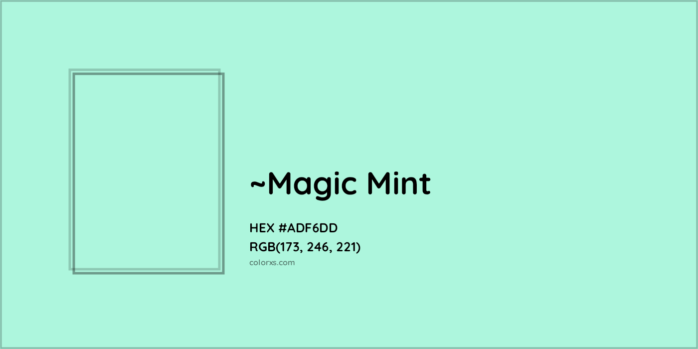 HEX #ADF6DD Color Name, Color Code, Palettes, Similar Paints, Images