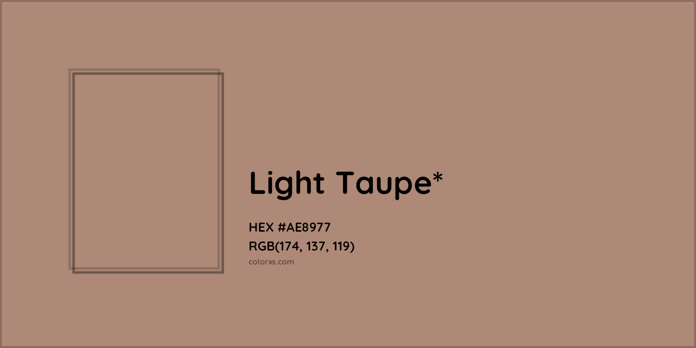 HEX #AE8977 Color Name, Color Code, Palettes, Similar Paints, Images