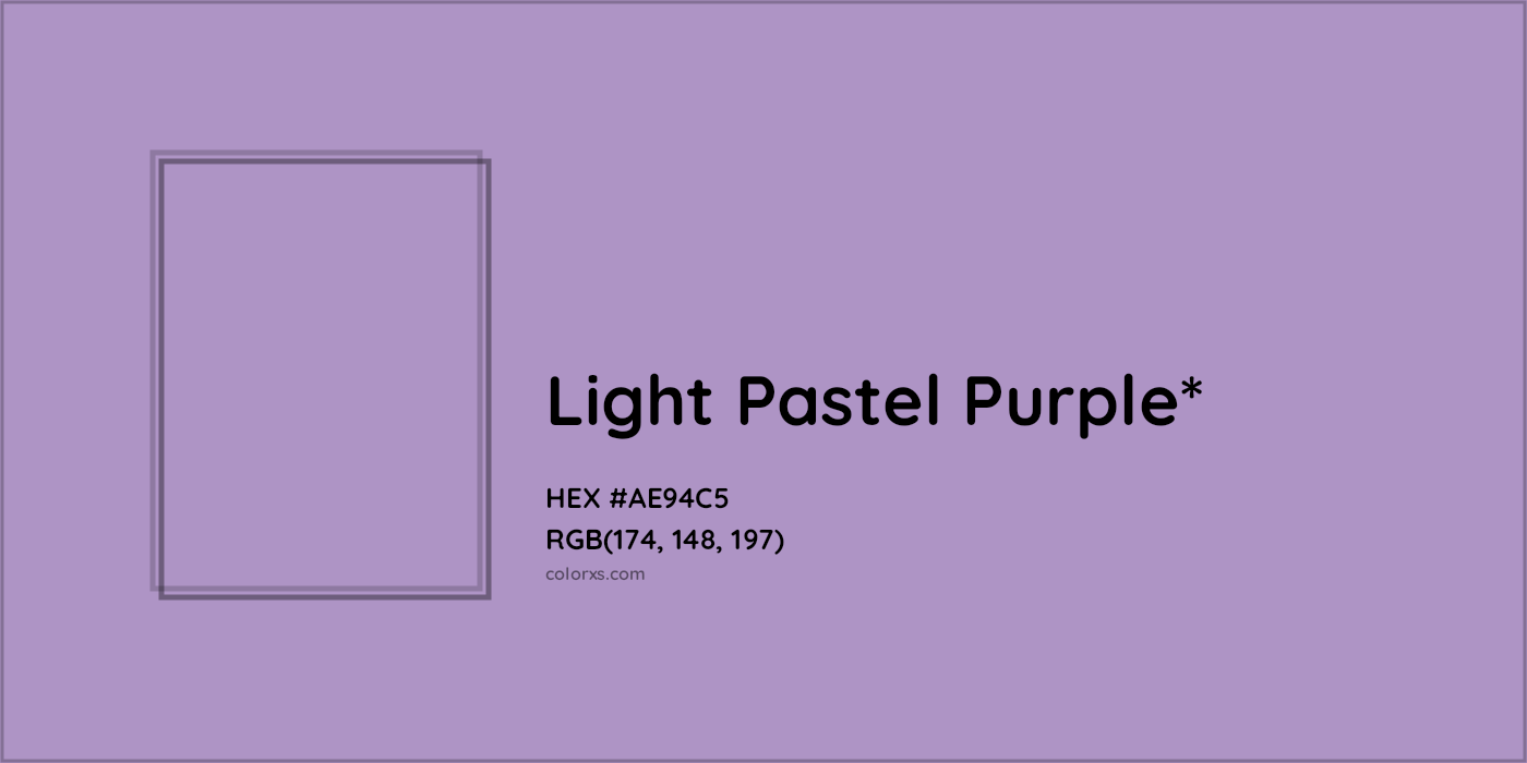 HEX #AE94C5 Color Name, Color Code, Palettes, Similar Paints, Images
