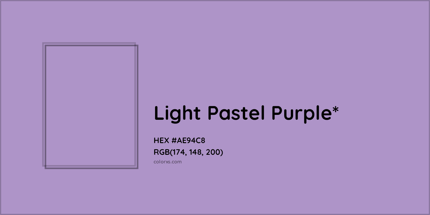 HEX #AE94C8 Color Name, Color Code, Palettes, Similar Paints, Images