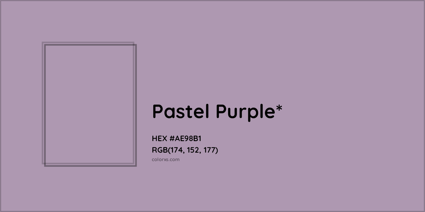 HEX #AE98B1 Color Name, Color Code, Palettes, Similar Paints, Images