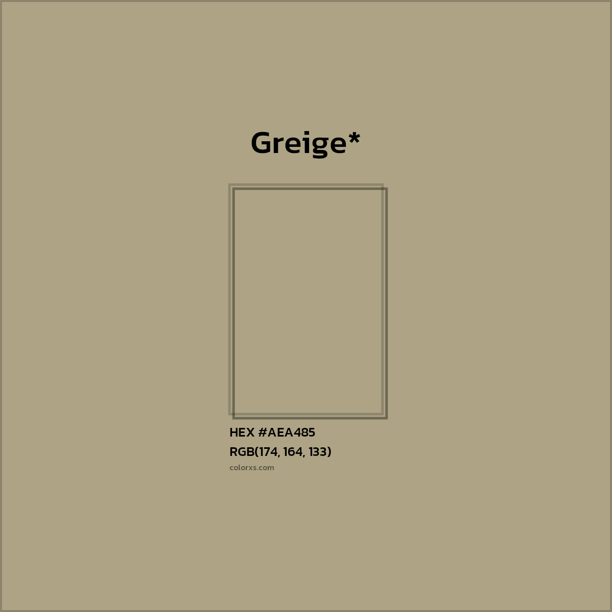 HEX #AEA485 Color Name, Color Code, Palettes, Similar Paints, Images