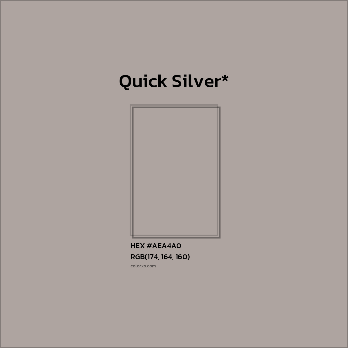 HEX #AEA4A0 Color Name, Color Code, Palettes, Similar Paints, Images