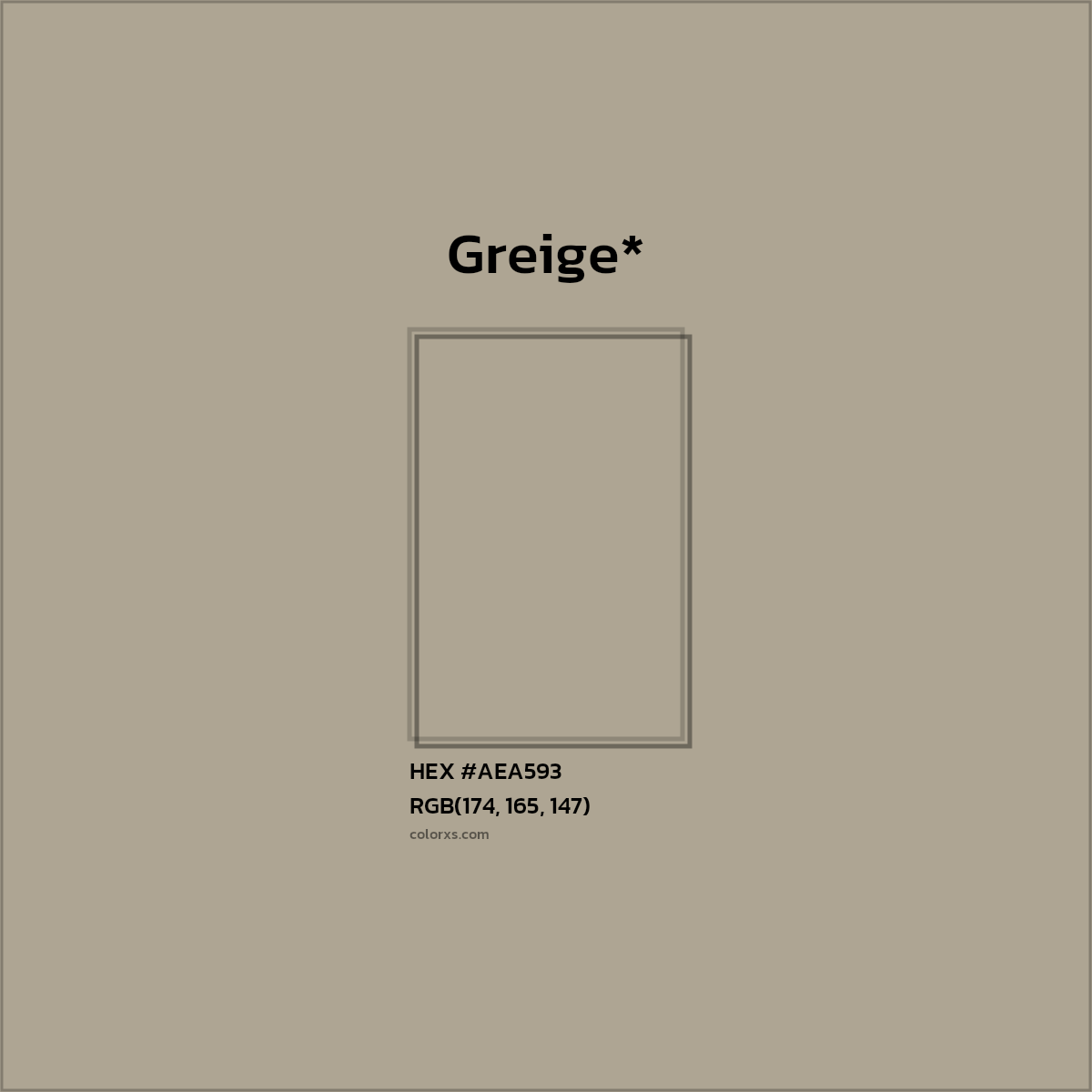 HEX #AEA593 Color Name, Color Code, Palettes, Similar Paints, Images