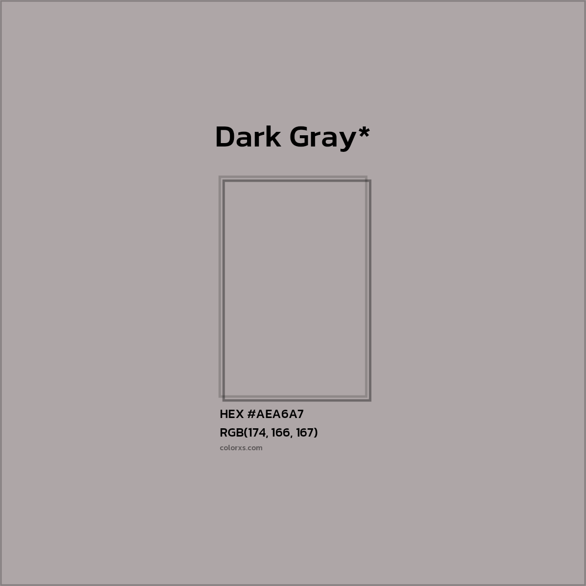 HEX #AEA6A7 Color Name, Color Code, Palettes, Similar Paints, Images
