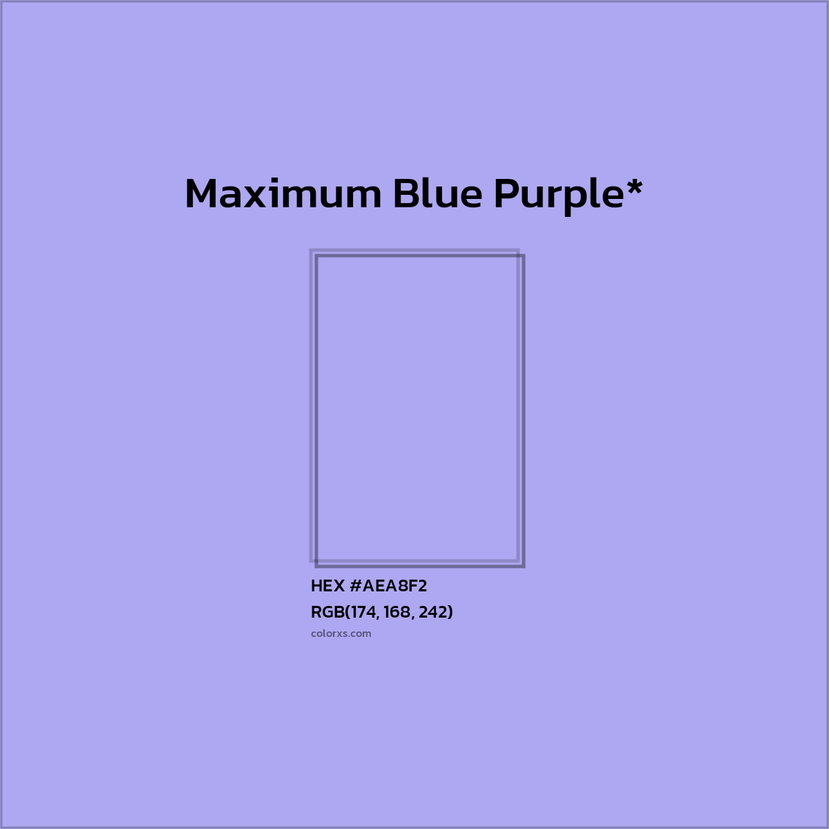 HEX #AEA8F2 Color Name, Color Code, Palettes, Similar Paints, Images