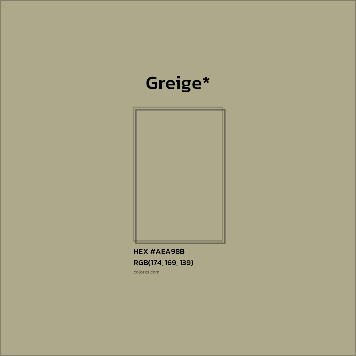 HEX #AEA98B Color Name, Color Code, Palettes, Similar Paints, Images