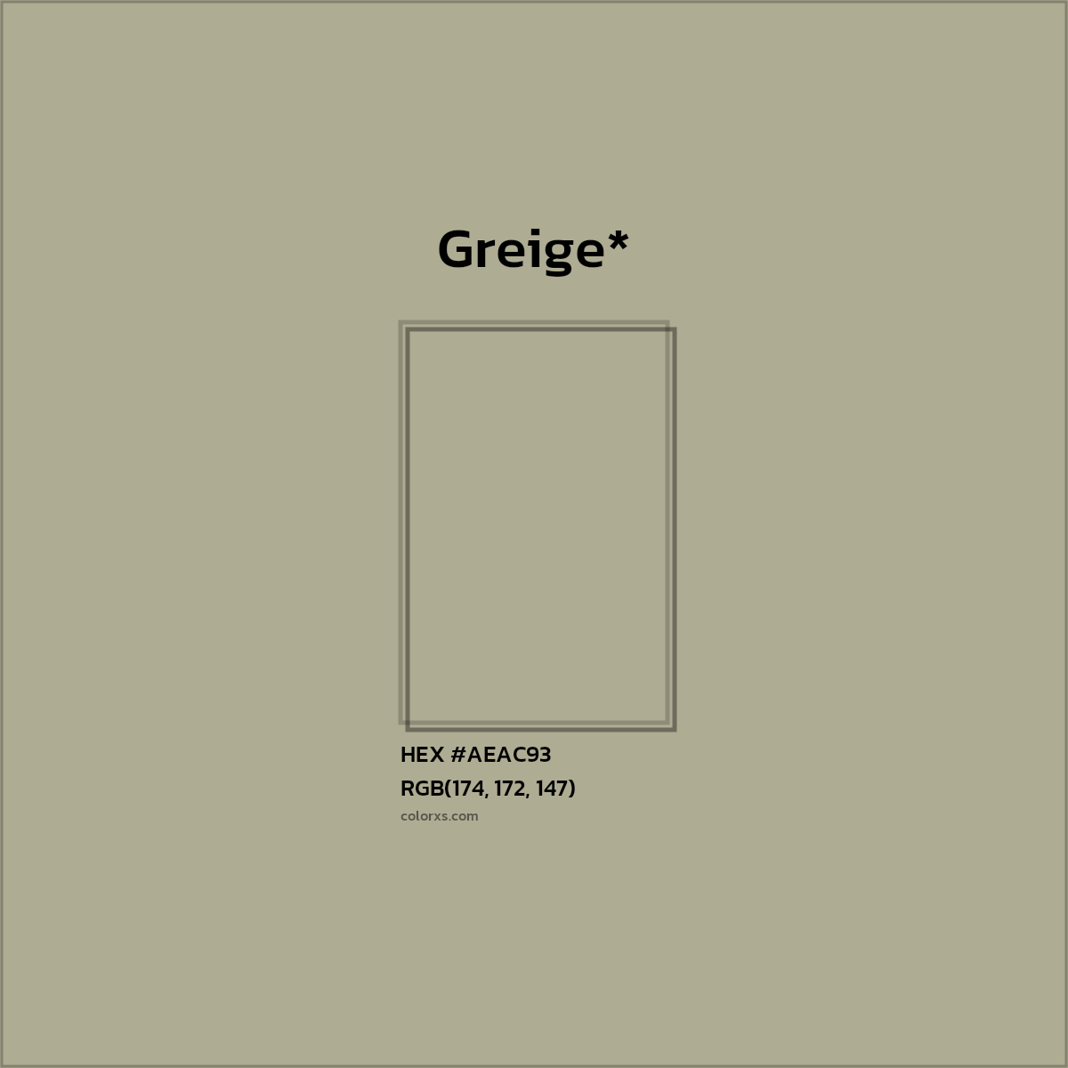 HEX #AEAC93 Color Name, Color Code, Palettes, Similar Paints, Images