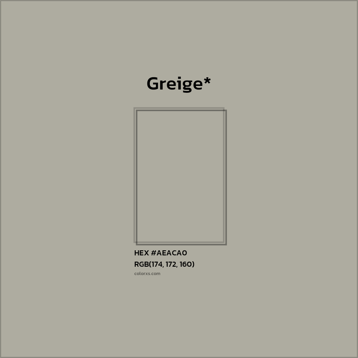 HEX #AEACA0 Color Name, Color Code, Palettes, Similar Paints, Images