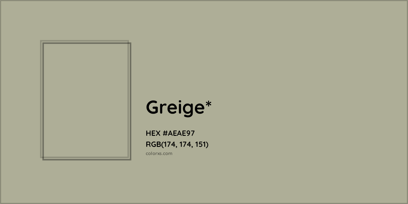 HEX #AEAE97 Color Name, Color Code, Palettes, Similar Paints, Images