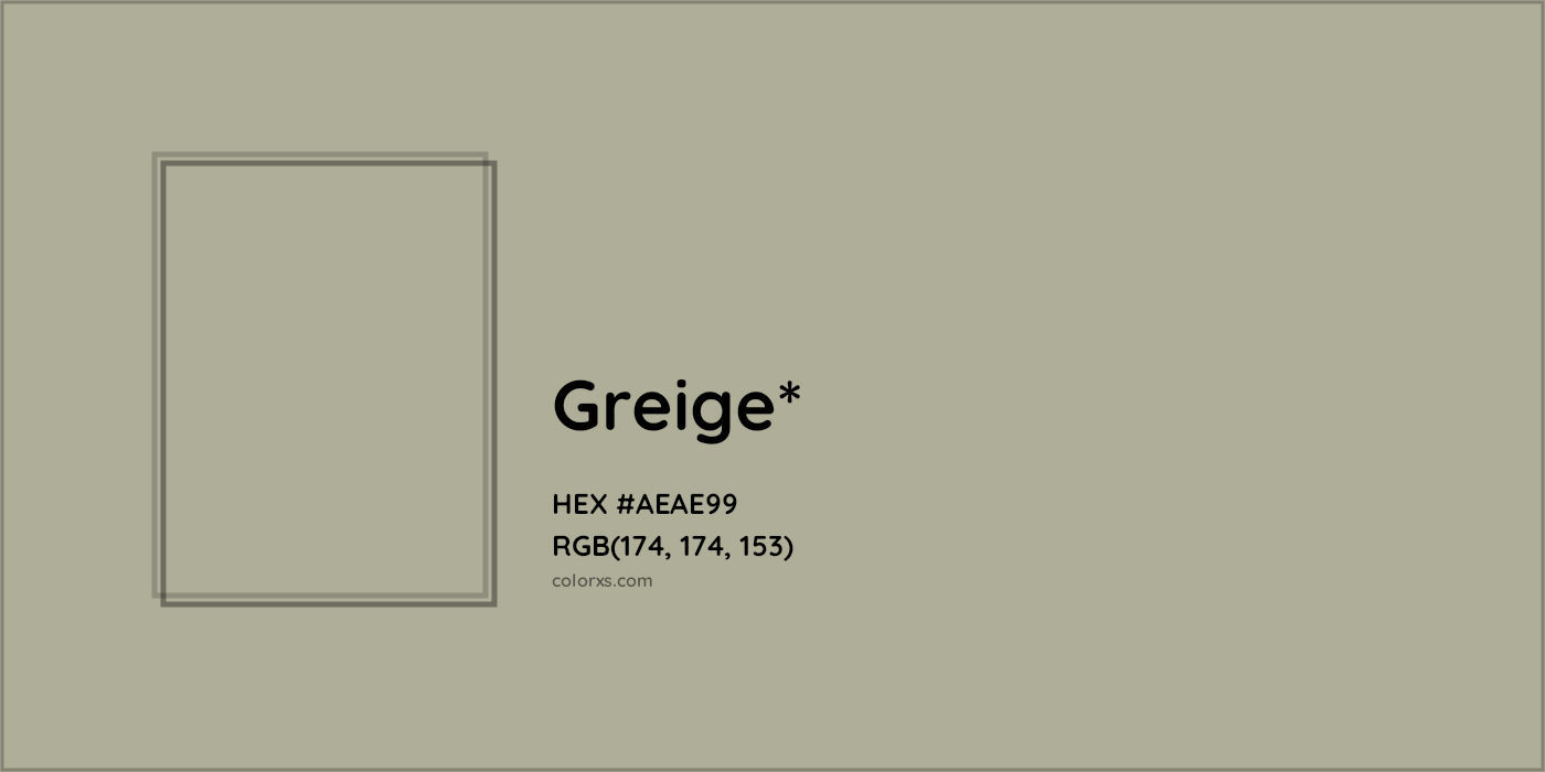 HEX #AEAE99 Color Name, Color Code, Palettes, Similar Paints, Images