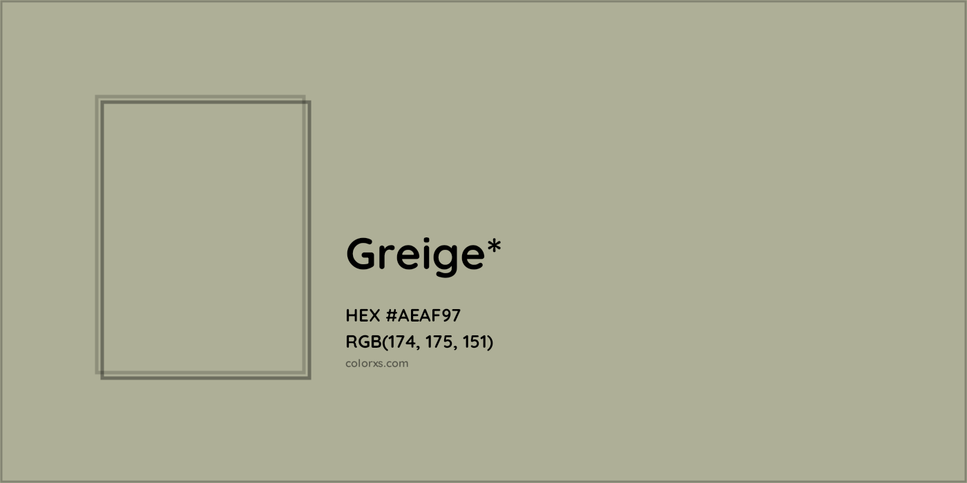 HEX #AEAF97 Color Name, Color Code, Palettes, Similar Paints, Images