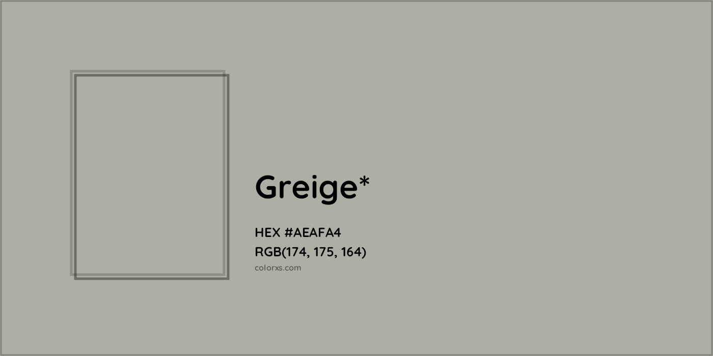 HEX #AEAFA4 Color Name, Color Code, Palettes, Similar Paints, Images