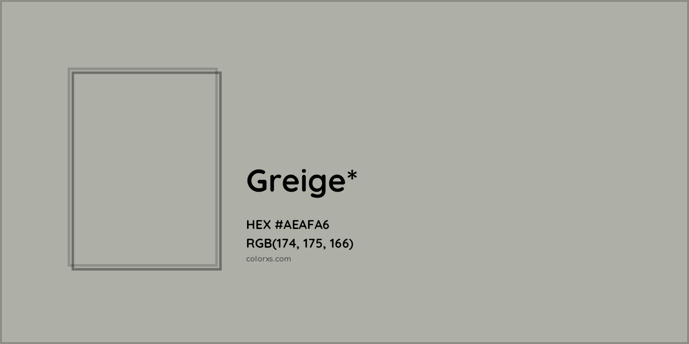 HEX #AEAFA6 Color Name, Color Code, Palettes, Similar Paints, Images
