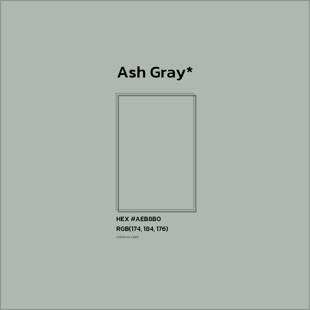 HEX #AEB8B0 Color Name, Color Code, Palettes, Similar Paints, Images