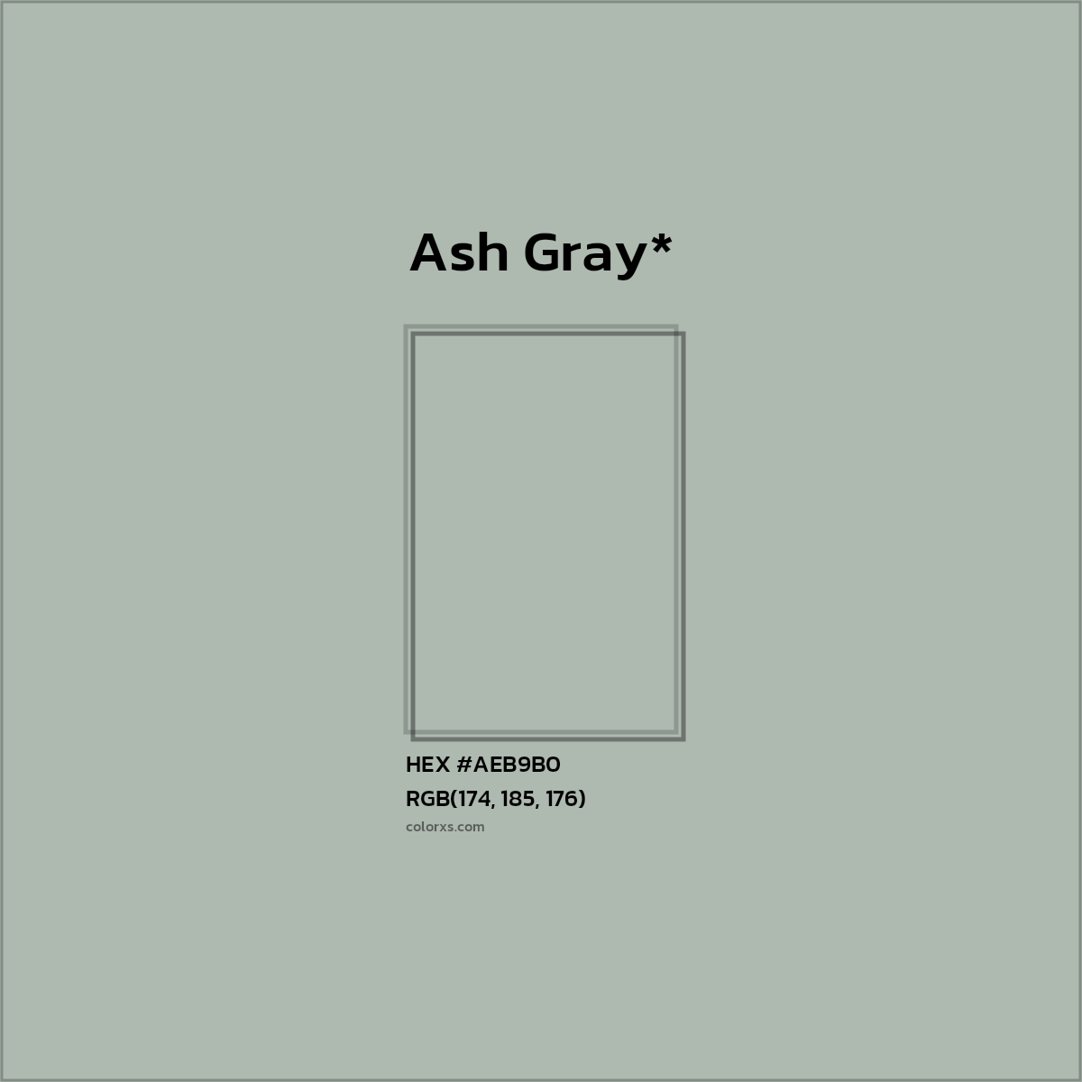 HEX #AEB9B0 Color Name, Color Code, Palettes, Similar Paints, Images