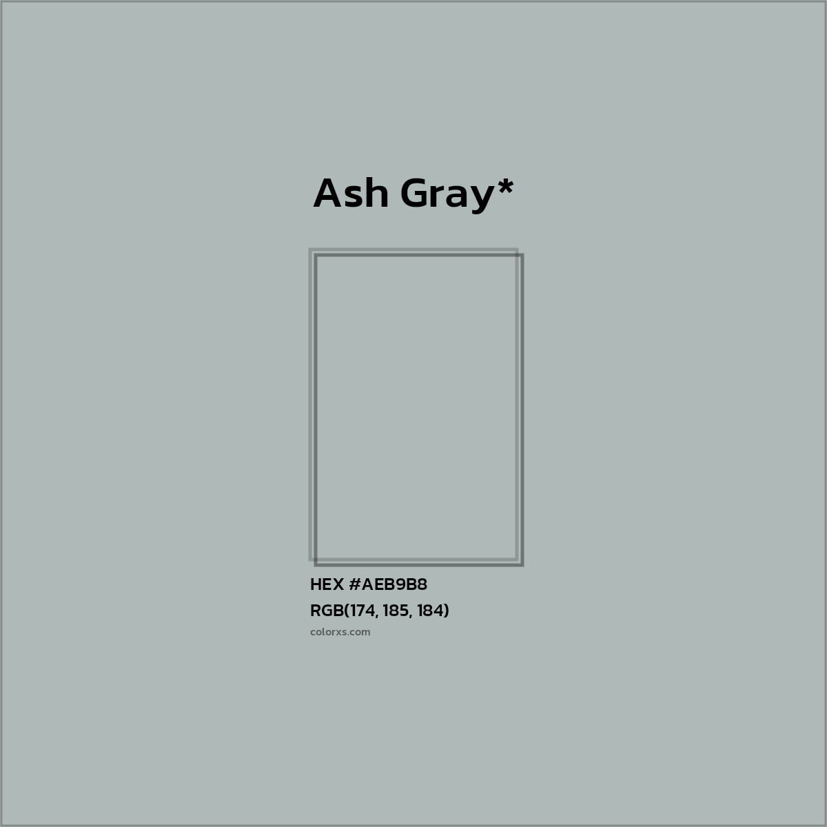 HEX #AEB9B8 Color Name, Color Code, Palettes, Similar Paints, Images