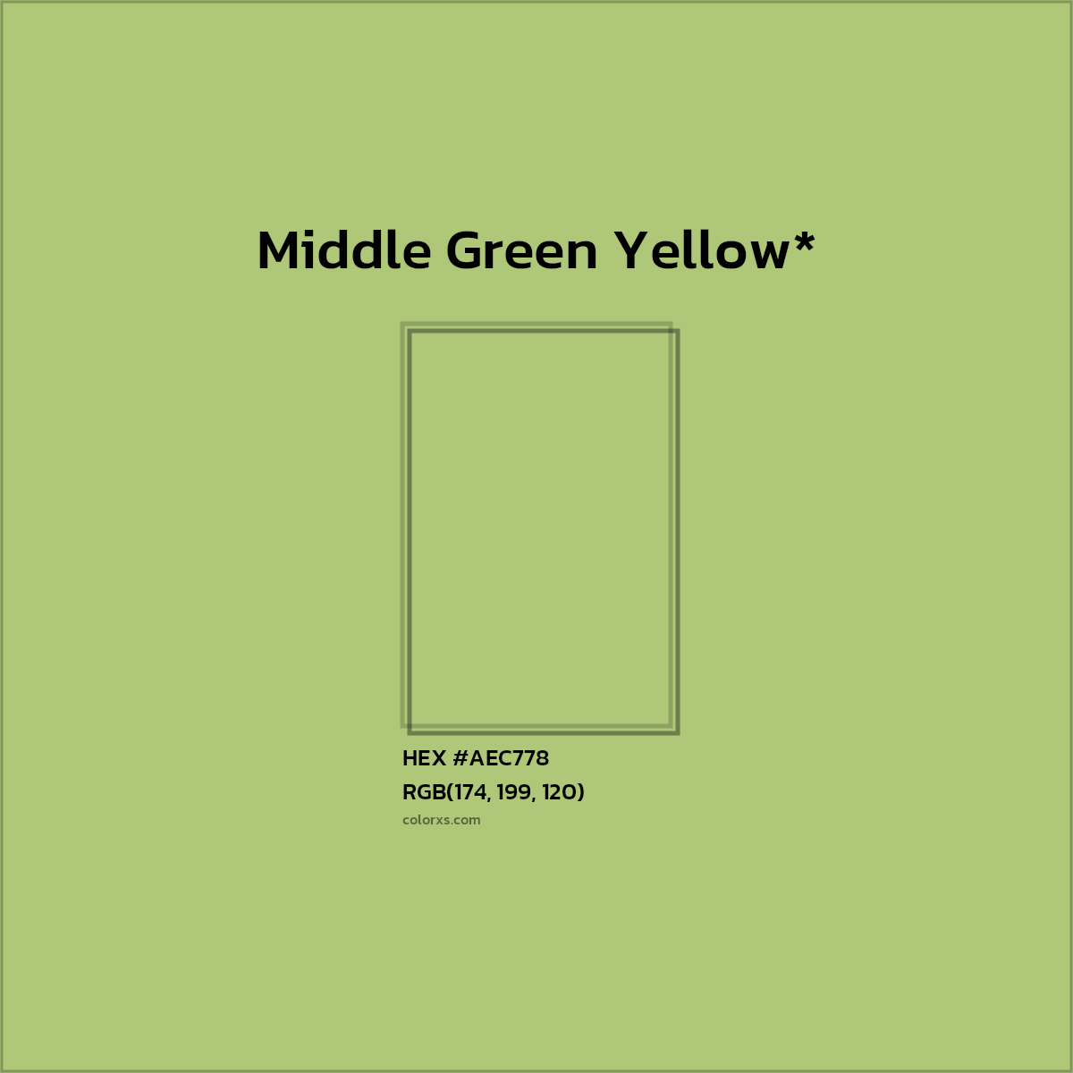 HEX #AEC778 Color Name, Color Code, Palettes, Similar Paints, Images
