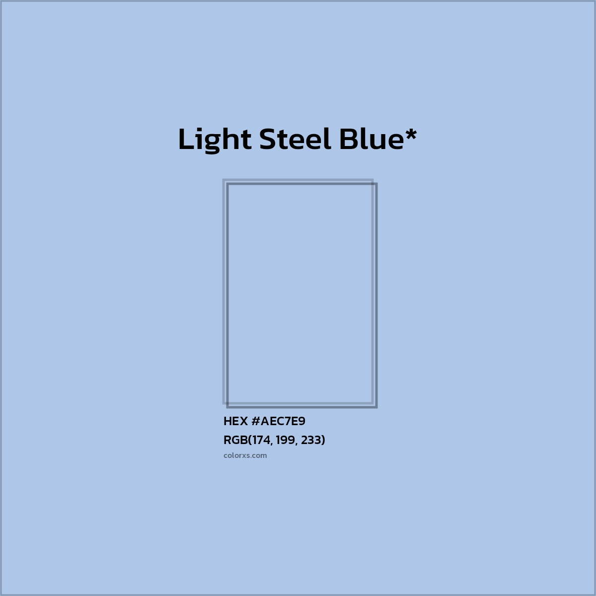 HEX #AEC7E9 Color Name, Color Code, Palettes, Similar Paints, Images