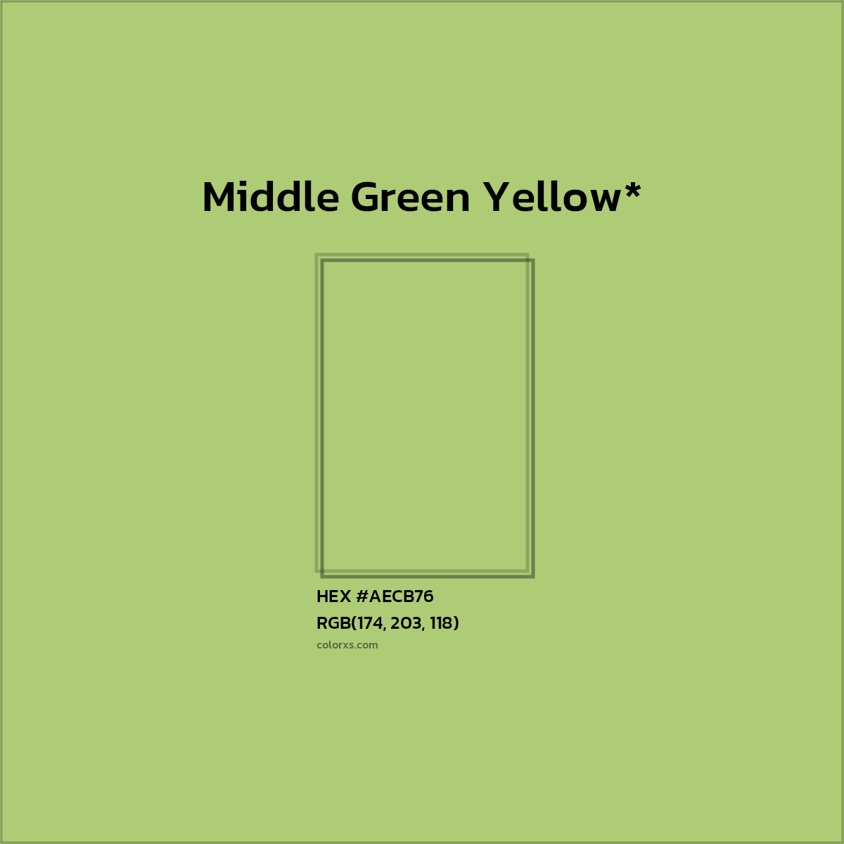 HEX #AECB76 Color Name, Color Code, Palettes, Similar Paints, Images