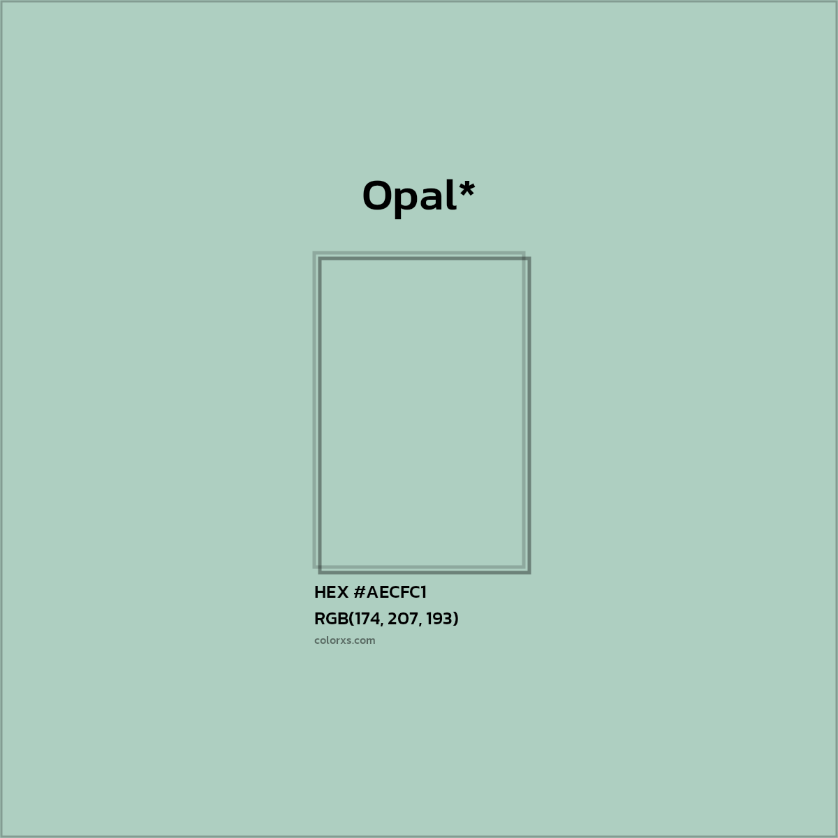 HEX #AECFC1 Color Name, Color Code, Palettes, Similar Paints, Images