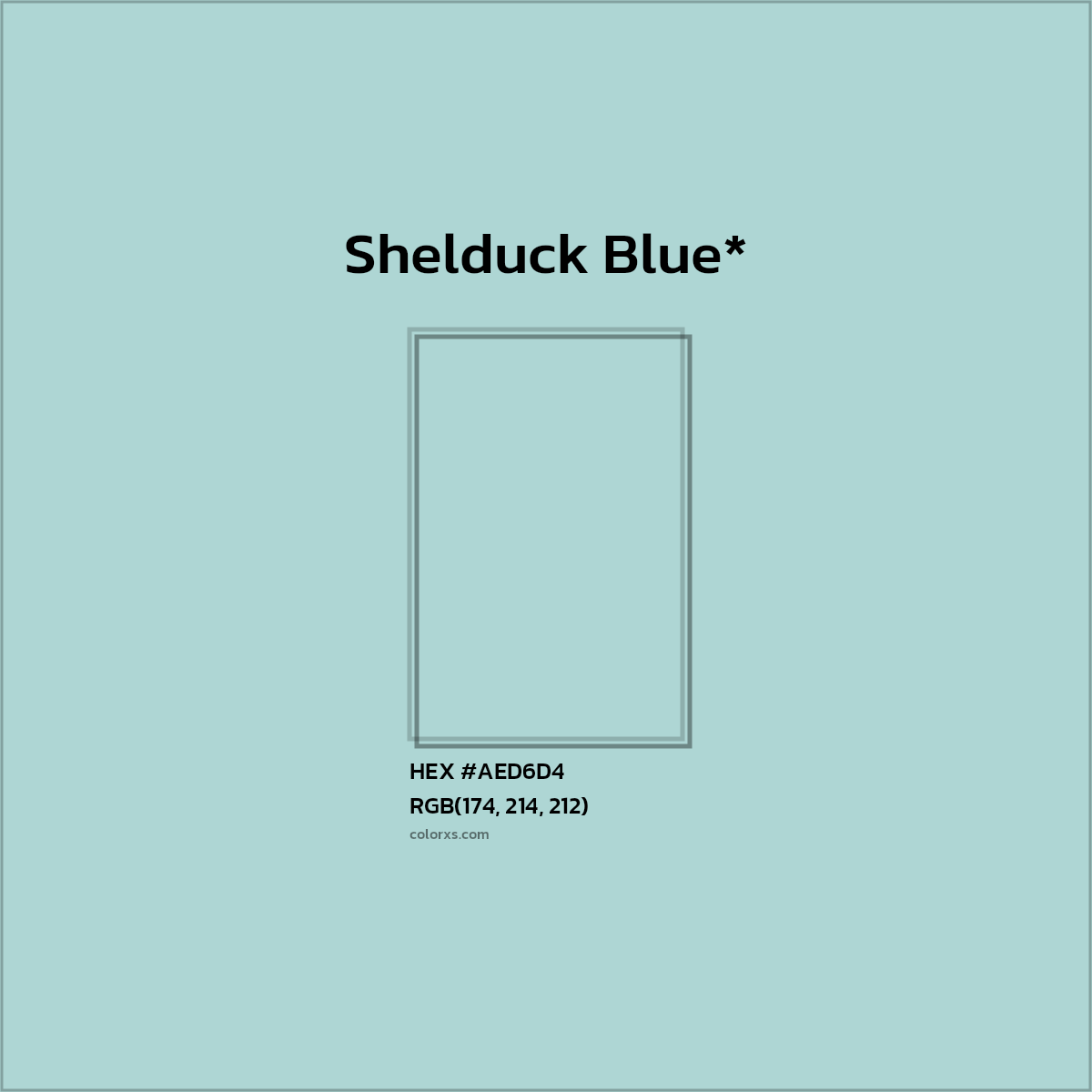 HEX #AED6D4 Color Name, Color Code, Palettes, Similar Paints, Images