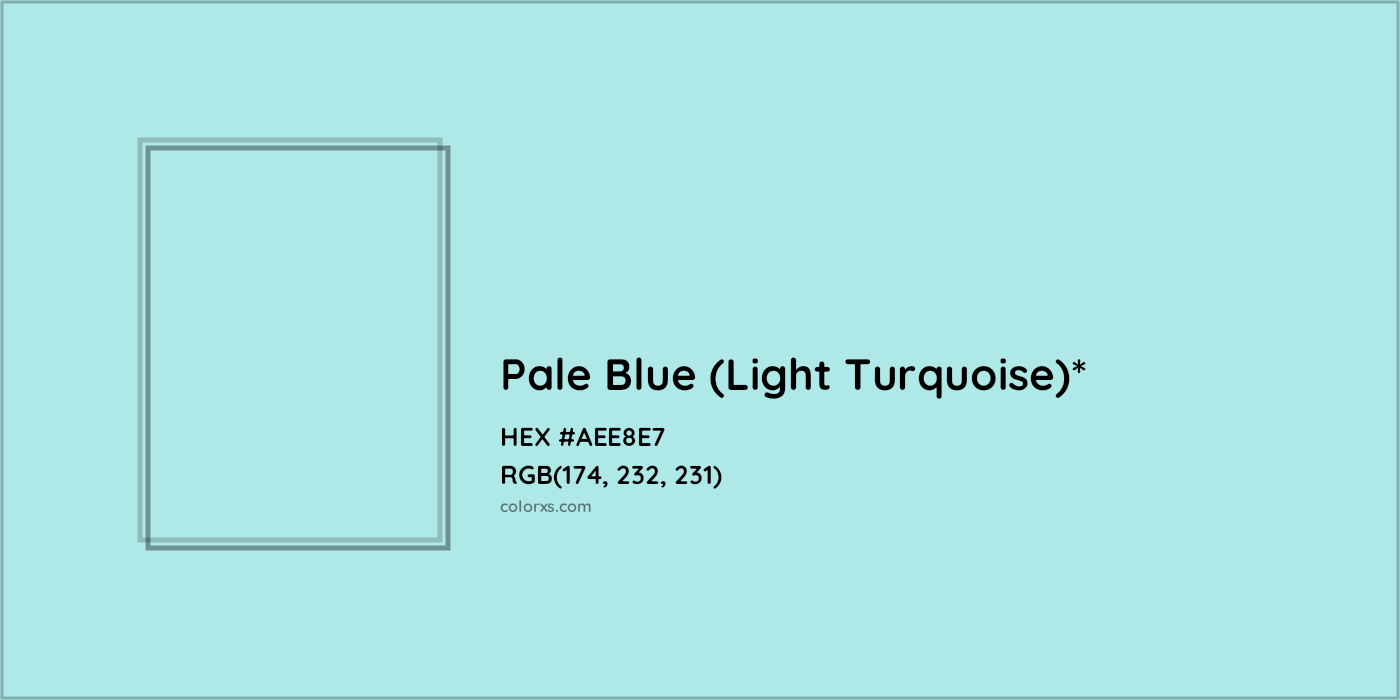 HEX #AEE8E7 Color Name, Color Code, Palettes, Similar Paints, Images