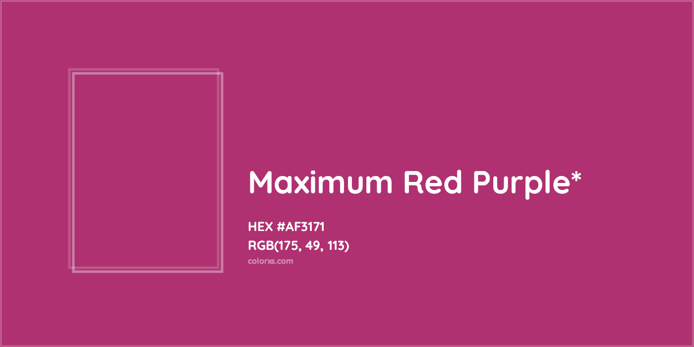 HEX #AF3171 Color Name, Color Code, Palettes, Similar Paints, Images