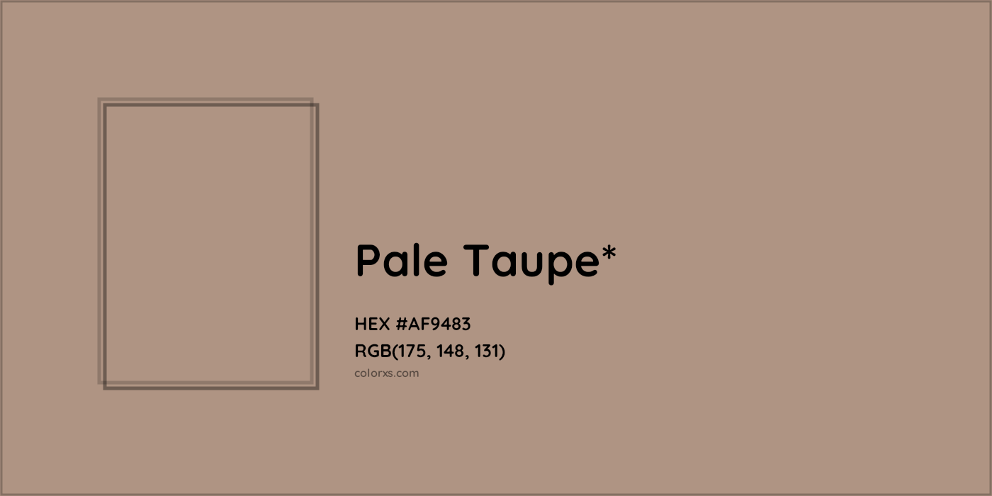 HEX #AF9483 Color Name, Color Code, Palettes, Similar Paints, Images